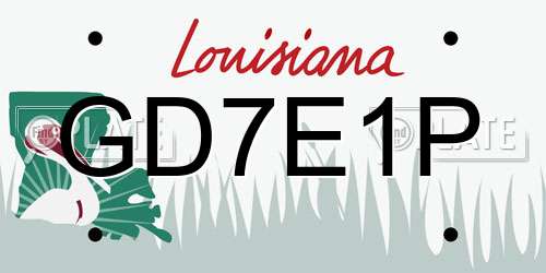GD7E1P Louisiana License Plate