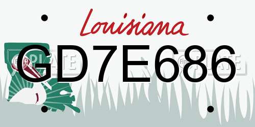 GD7E686 Louisiana License Plate
