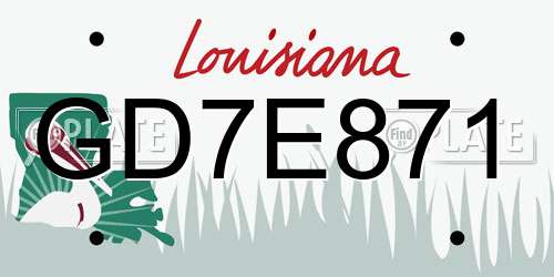 GD7E871 Louisiana License Plate