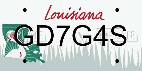 GD7G4S Louisiana License Plate