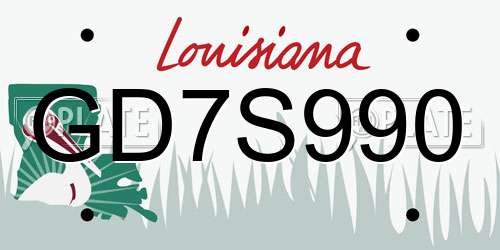 GD7S990 Louisiana License Plate