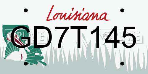 GD7T145 Louisiana License Plate