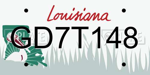 GD7T148 Louisiana License Plate