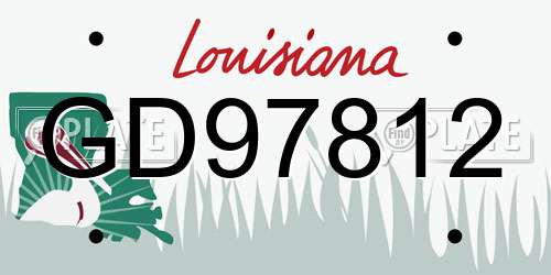 GD97812 Louisiana License Plate