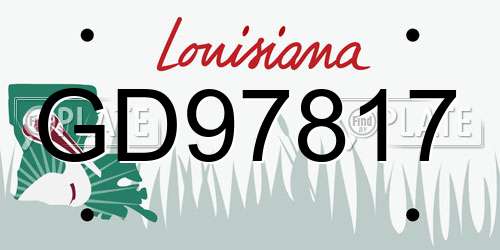 GD97817 Louisiana License Plate