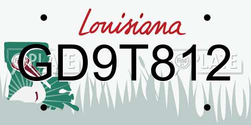 GD9T812 Louisiana License Plate