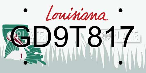 GD9T817 Louisiana License Plate