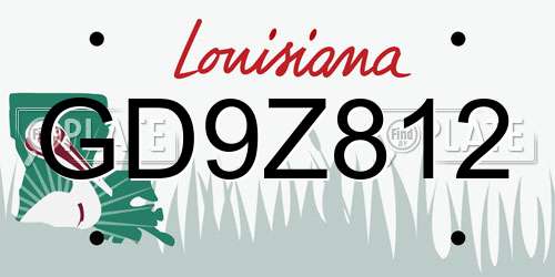 GD9Z812 Louisiana License Plate