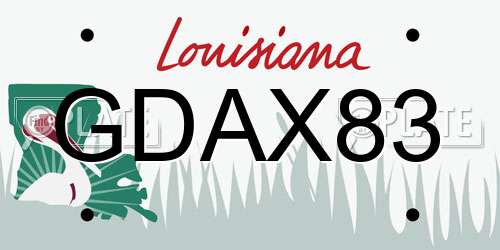 GDAX83 Louisiana License Plate
