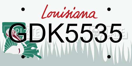 GDK5535 Louisiana License Plate