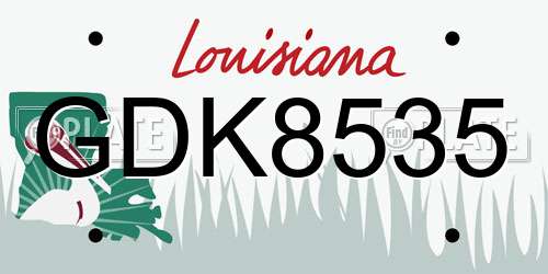 GDK8535 Louisiana License Plate