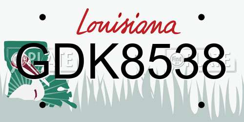 GDK8538 Louisiana License Plate