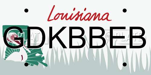 GDKBBEB Louisiana License Plate