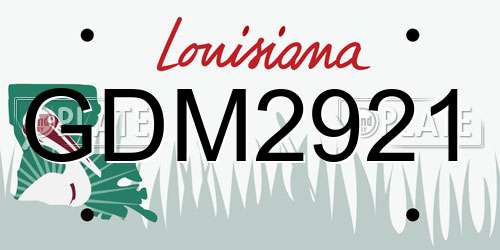 GDM2921 Louisiana License Plate