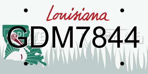 GDM7844 Louisiana License Plate