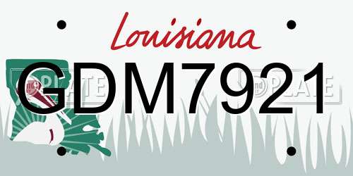 GDM7921 Louisiana License Plate