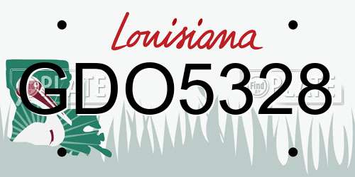 GDO5328 Louisiana License Plate