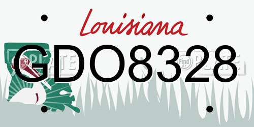 GDO8328 Louisiana License Plate