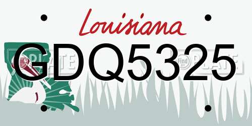 GDQ5325 Louisiana License Plate
