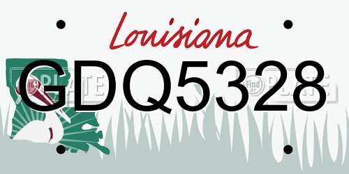 GDQ5328 Louisiana License Plate