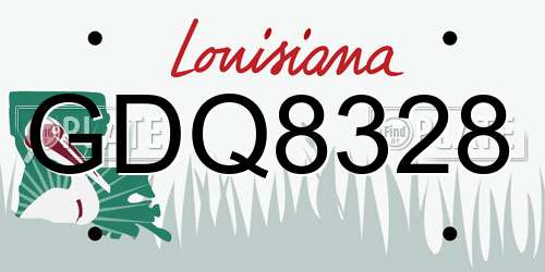 GDQ8328 Louisiana License Plate