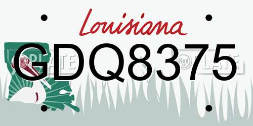 GDQ8375 Louisiana License Plate