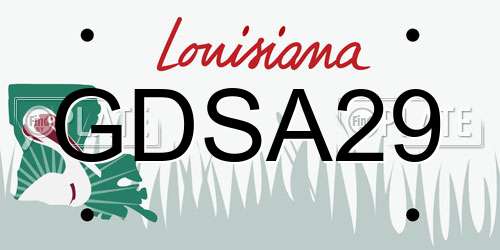 GDSA29 Louisiana License Plate