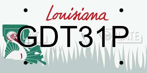 GDT31P Louisiana License Plate