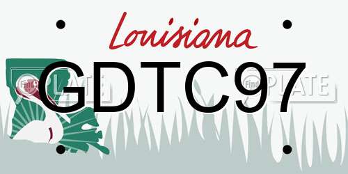 GDTC97 Louisiana License Plate