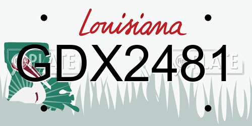 GDX2481 Louisiana License Plate