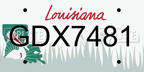 GDX7481 Louisiana License Plate