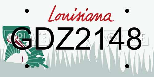 GDZ2148 Louisiana License Plate