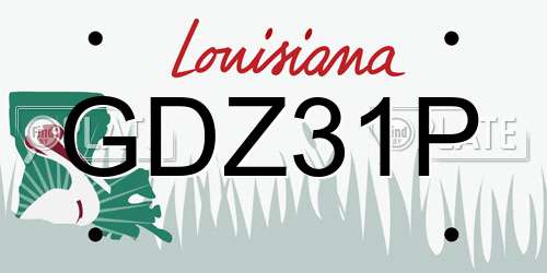 GDZ31P Louisiana License Plate