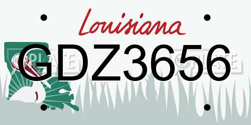 GDZ3656 Louisiana License Plate