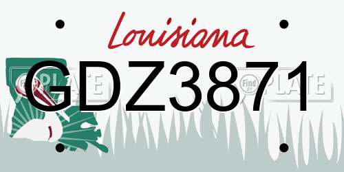 GDZ3871 Louisiana License Plate