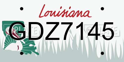 GDZ7145 Louisiana License Plate