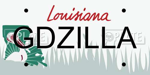 GDZILLA Louisiana License Plate