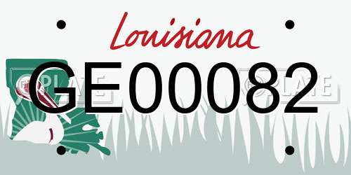 GE00082 Louisiana License Plate