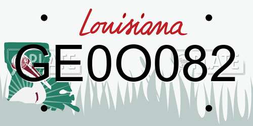 GE0O082 Louisiana License Plate
