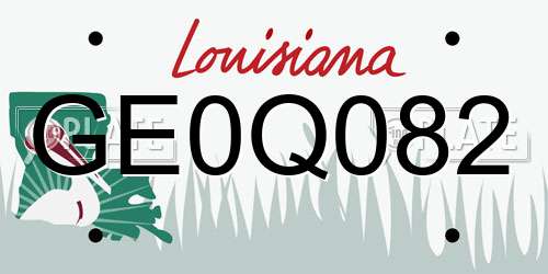GE0Q082 Louisiana License Plate