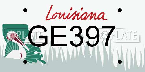 GE397 Louisiana License Plate