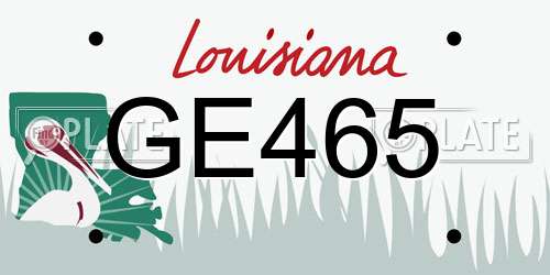 GE465 Louisiana License Plate