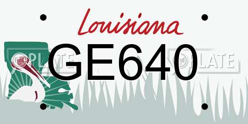 GE640 Louisiana License Plate