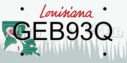 GEB93Q Louisiana License Plate