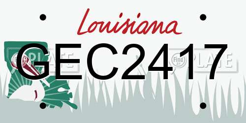 GEC2417 Louisiana License Plate