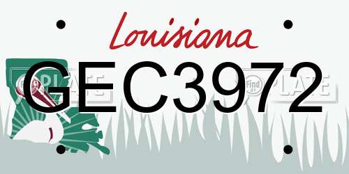 GEC3972 Louisiana License Plate