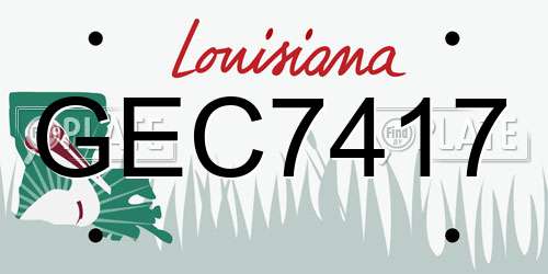 GEC7417 Louisiana License Plate