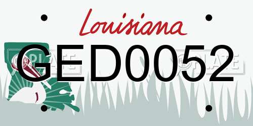 GED0052 Louisiana License Plate