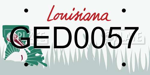 GED0057 Louisiana License Plate