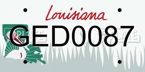 GED0087 Louisiana License Plate
